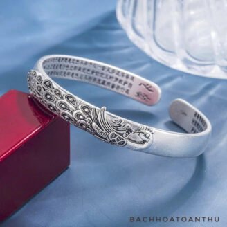 VÒNG BẠC KHỔNG TƯỚC MINH VƯƠNG KHẮC CHÚ ĐẠI BI