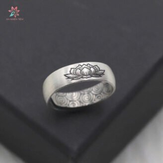 NHẪN BẠC KHẮC HOẠ TIẾT HOA SEN - Gieo mầm hạt giống thiện lương