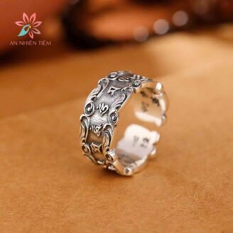 Nhẫn Lông Vũ Charm Om Mani Padme Hum
